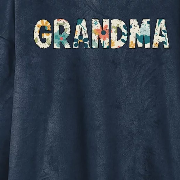 Grandma Floral Retro Hooded Wearable Blanket