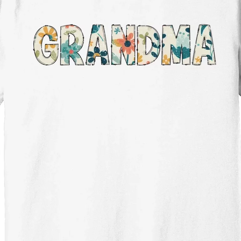 Grandma Floral Retro Premium T-Shirt