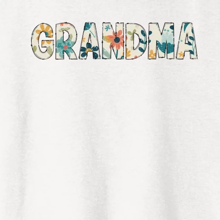 Grandma Floral Retro Women's Crop Top Tee