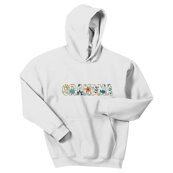 Grandma Floral Retro Kids Hoodie