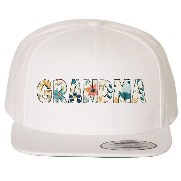 Grandma Floral Retro Wool Snapback Cap