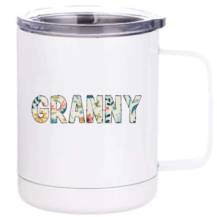 Granny Floral Retro Front & Back 12oz Stainless Steel Tumbler Cup