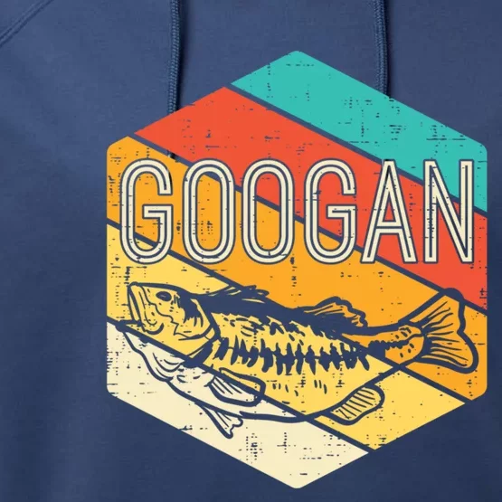 Googan Fish Retro Fishing Fisher Angler Gift Performance Fleece Hoodie