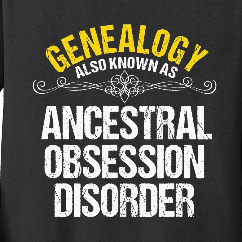 Genealogist Family Researcher History Tree Lineage Genealogy Kids Long Sleeve Shirt