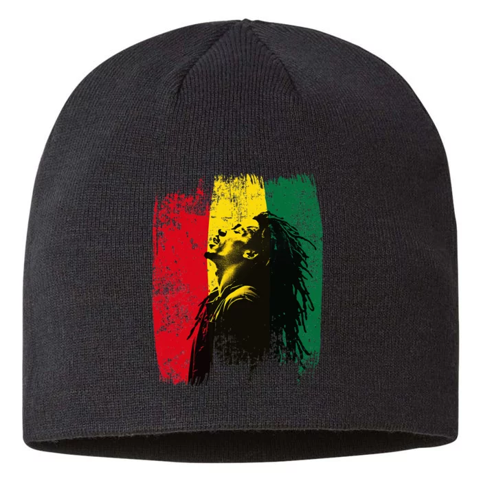 Ghanaian Flag Rastamann Reggae Dreadlocks Rasta Colors 8 1/2in Sustainable Knit Beanie