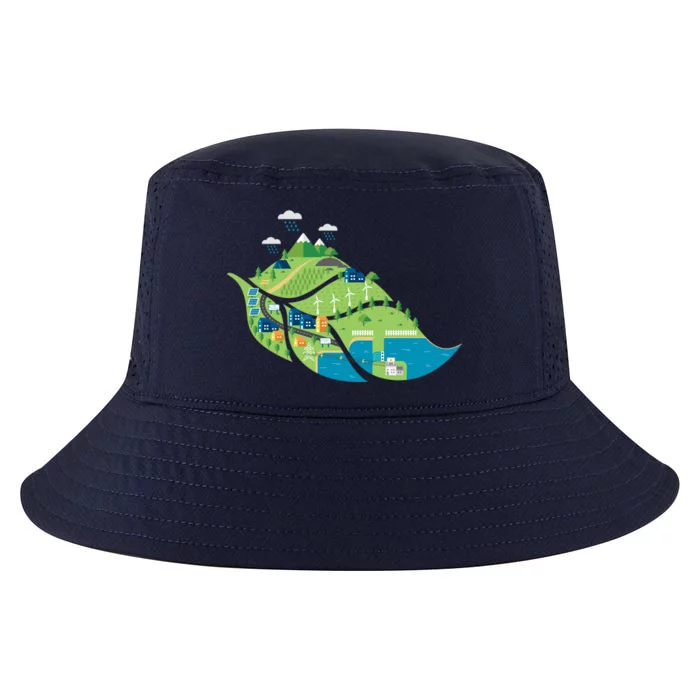 Green Future Renewable Energy Solar Wind Clean Air Water Cute Gift Cool Comfort Performance Bucket Hat