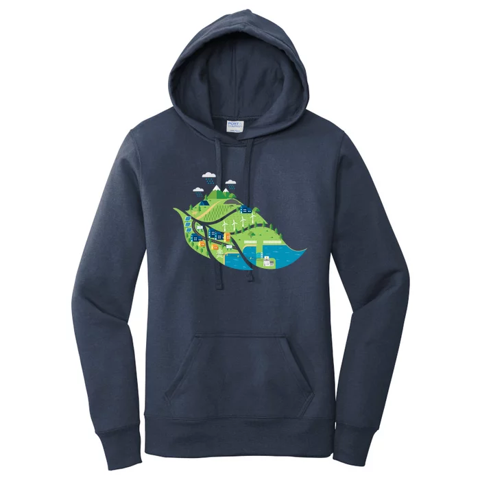 Green Future Renewable Energy Solar Wind Clean Air Water Cute Gift Women's Pullover Hoodie