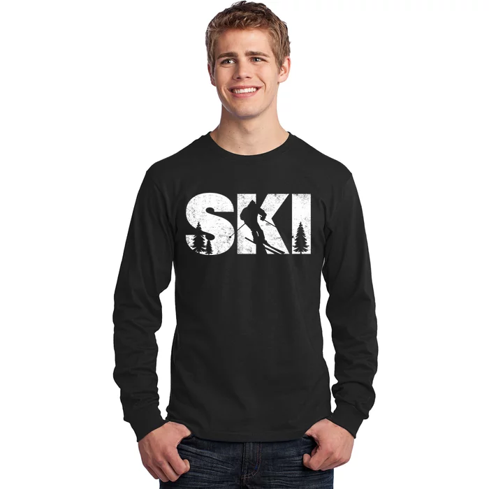 Gifts For Skiers Men Women Snow Skiing Alpine Downhill Ski TShirt Long Sleeve Shirt