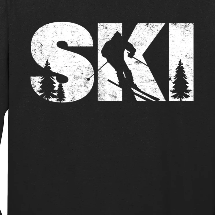 Gifts For Skiers Men Women Snow Skiing Alpine Downhill Ski TShirt Long Sleeve Shirt