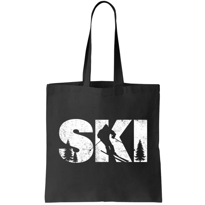 Gifts For Skiers Men Women Snow Skiing Alpine Downhill Ski TShirt Tote Bag