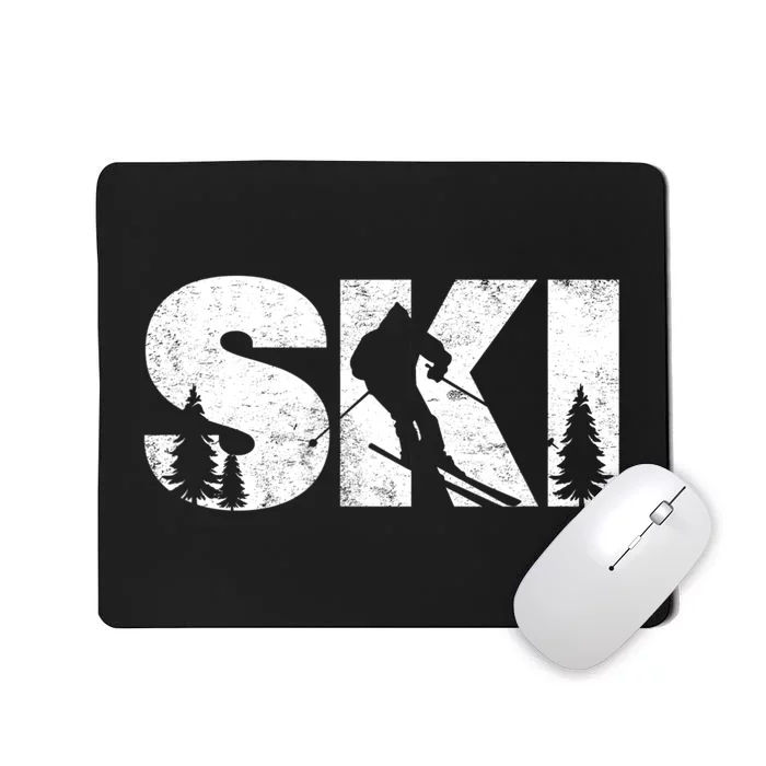 Gifts For Skiers Men Women Snow Skiing Alpine Downhill Ski TShirt Mousepad