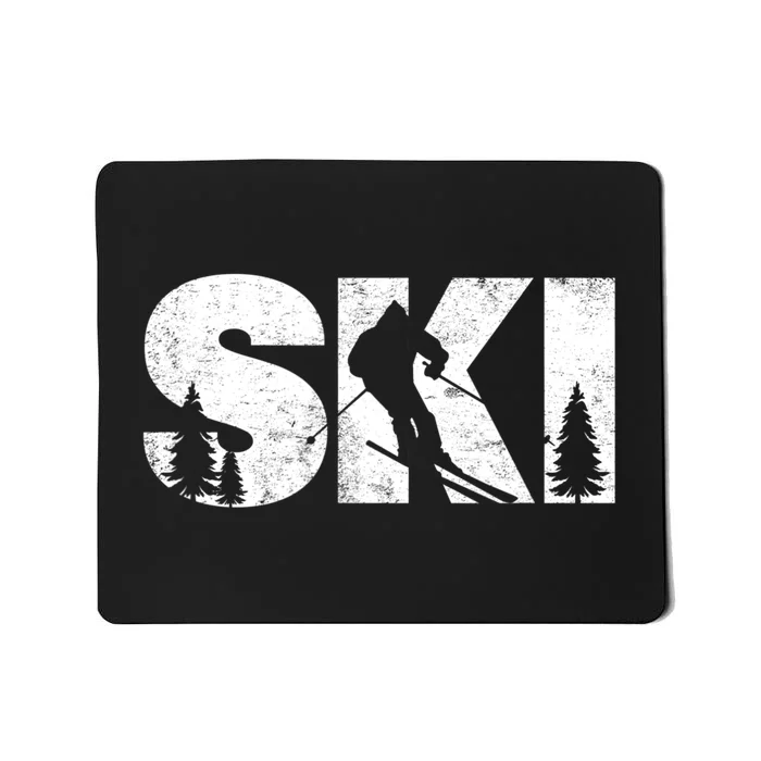 Gifts For Skiers Men Women Snow Skiing Alpine Downhill Ski TShirt Mousepad