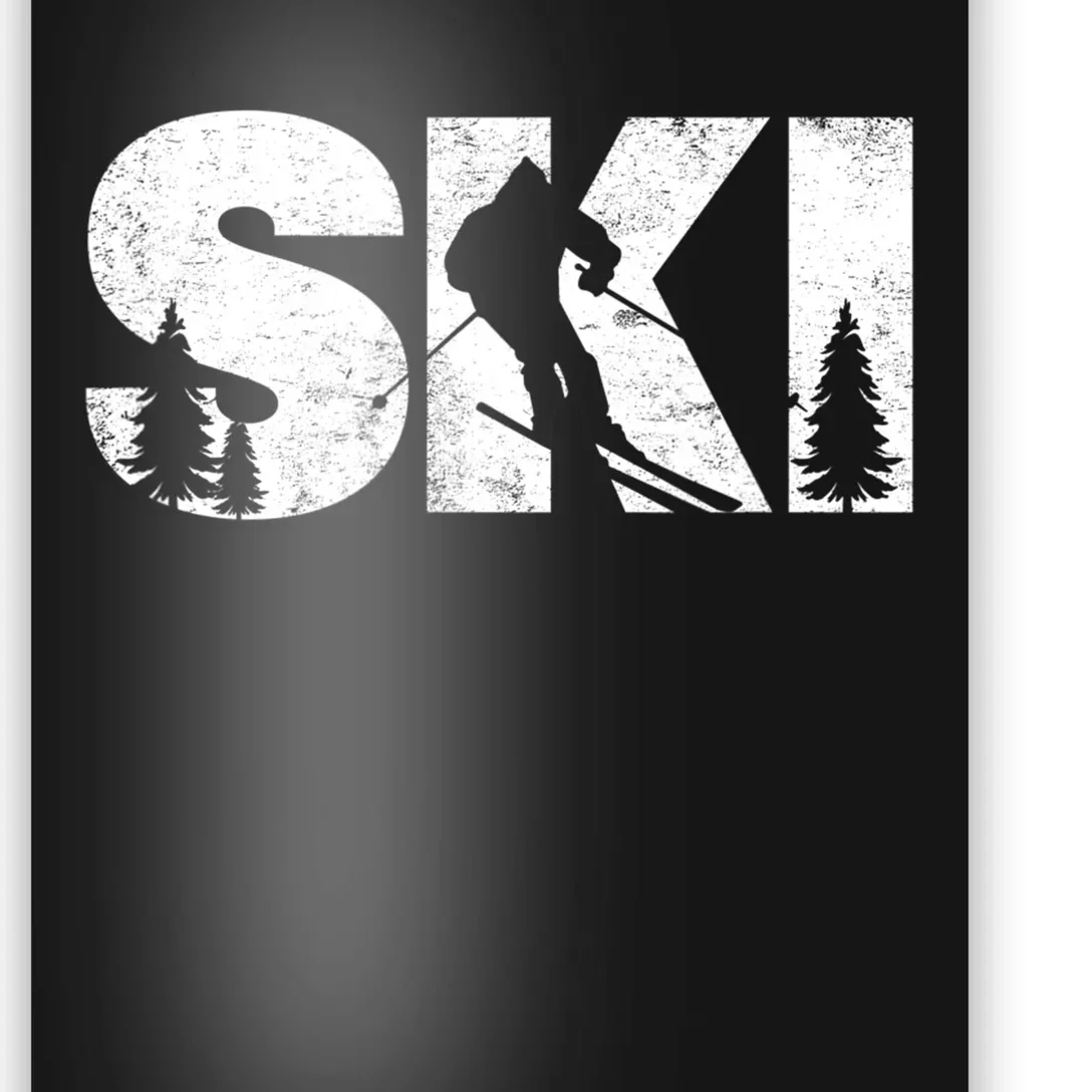 Gifts For Skiers Men Women Snow Skiing Alpine Downhill Ski TShirt Poster