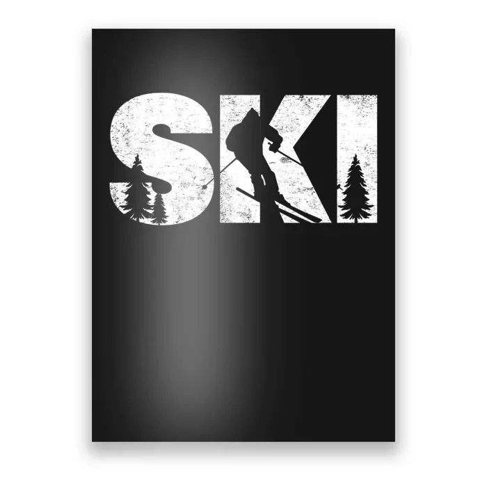 Gifts For Skiers Men Women Snow Skiing Alpine Downhill Ski TShirt Poster