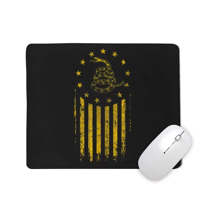 Gadsden Flag Snake Betsy Ross Flag 13 Colonies Vintage Mousepad