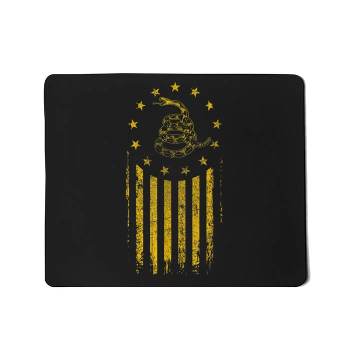 Gadsden Flag Snake Betsy Ross Flag 13 Colonies Vintage Mousepad