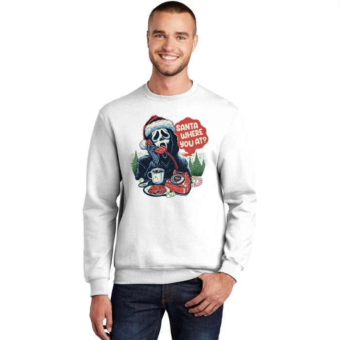 Ghost Face Santa Where You At Christmas Horror Dark Christmas Sweatshirt