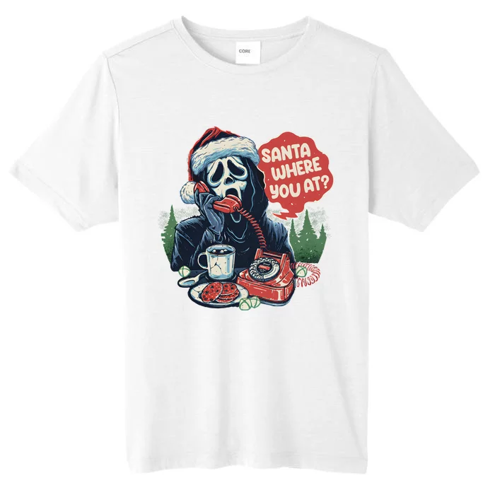 Ghost Face Santa Where You At Christmas Horror Dark Christmas ChromaSoft Performance T-Shirt