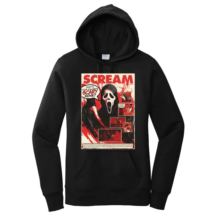 Ghost Face Scary Let's Watch Scary Movies Women's Pullover Hoodie