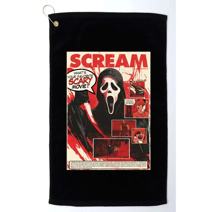 Ghost Face Scary Let's Watch Scary Movies Platinum Collection Golf Towel