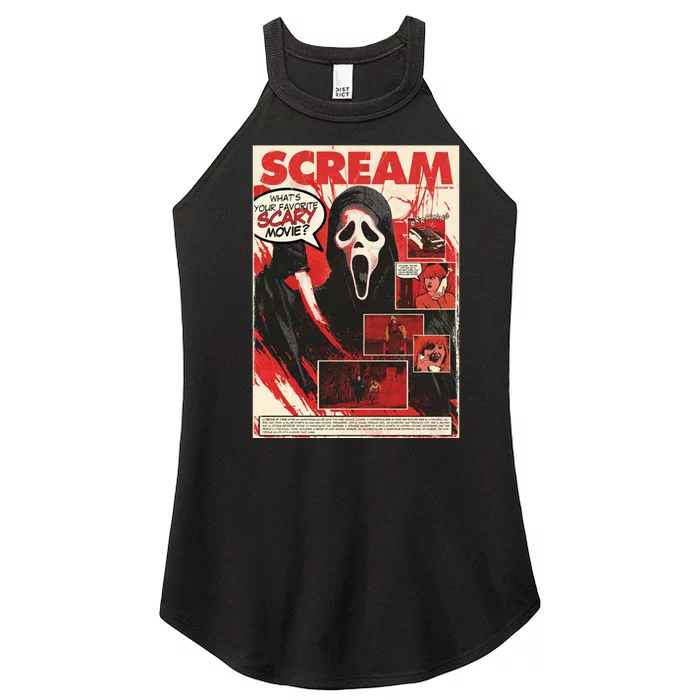 Ghost Face Scary Let's Watch Scary Movies Women’s Perfect Tri Rocker Tank