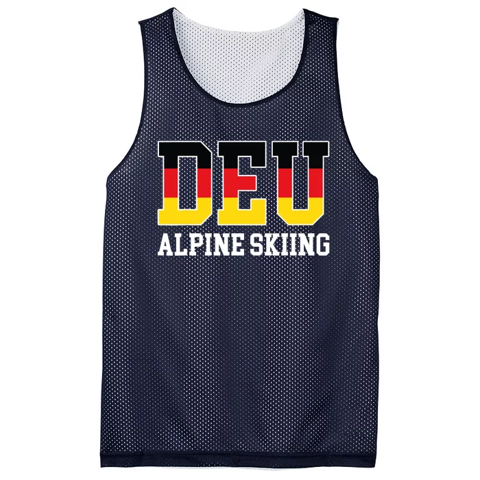 Germany Flag Skier German DEU Alpine Skiing Mesh Reversible Basketball Jersey Tank