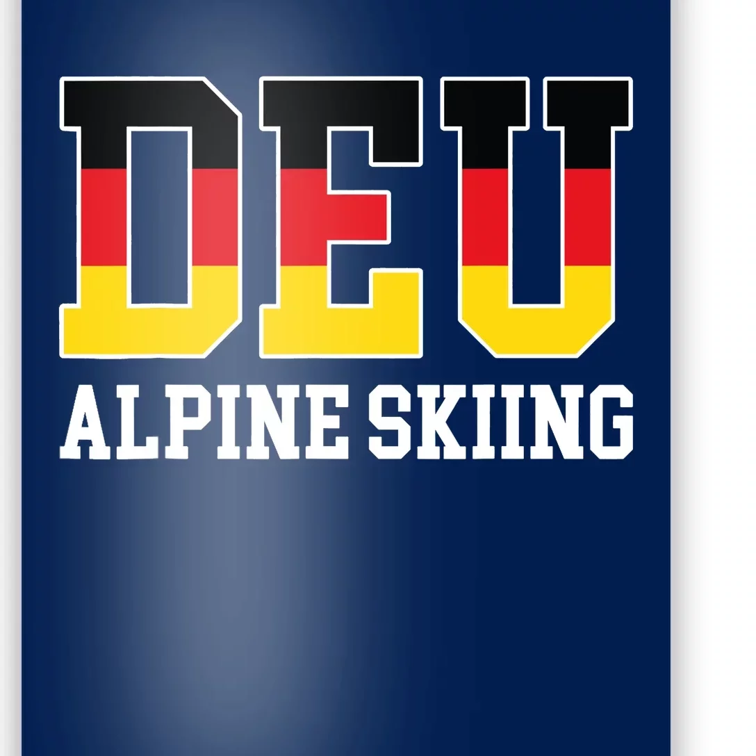 Germany Flag Skier German DEU Alpine Skiing Poster