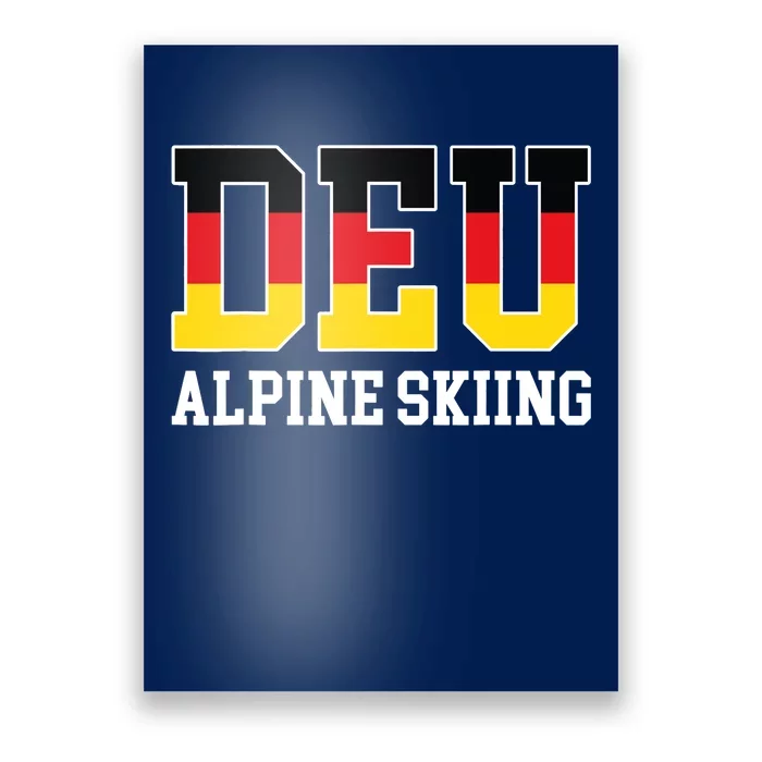 Germany Flag Skier German DEU Alpine Skiing Poster