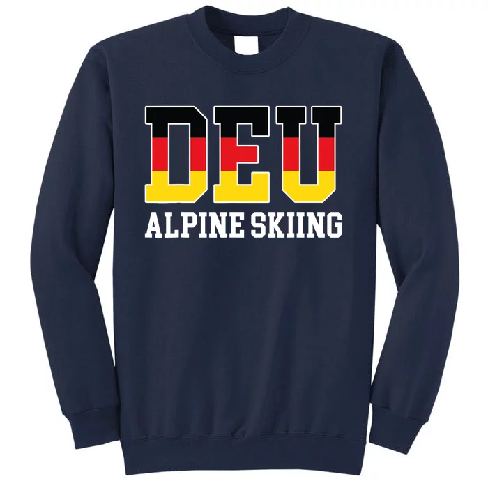 Germany Flag Skier German DEU Alpine Skiing Tall Sweatshirt