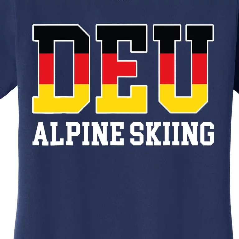 Germany Flag Skier German DEU Alpine Skiing Women's T-Shirt