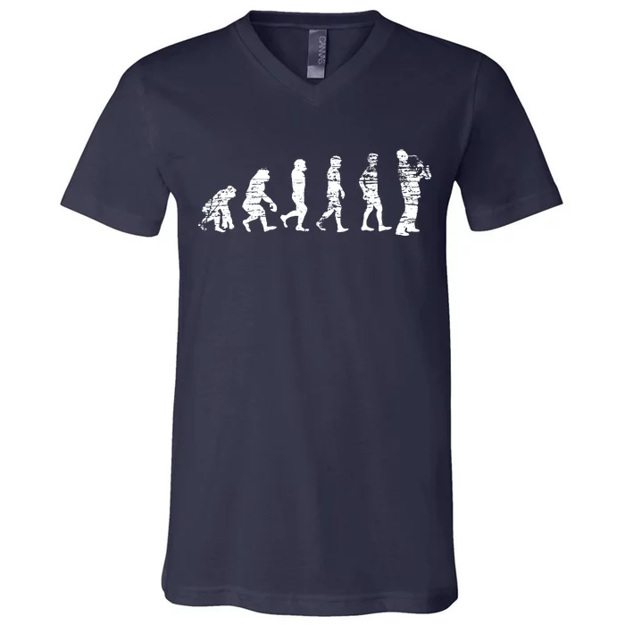 Gift For Saxophone Player Evolution Saxophone V-Neck T-Shirt