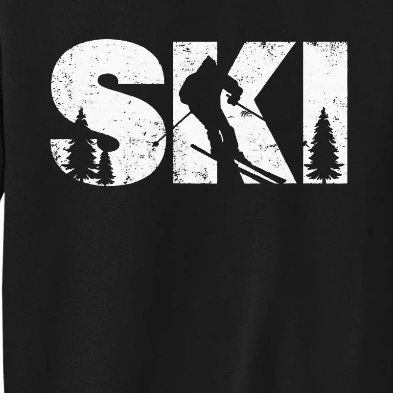 Gifts For Skiers Men Women Snow Skiing Alpine Downhill Ski Tall Sweatshirt