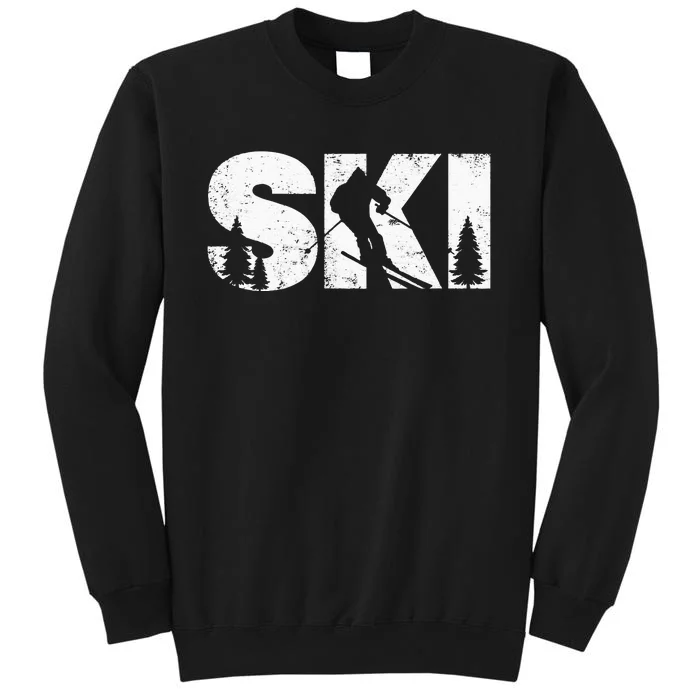 Gifts For Skiers Men Women Snow Skiing Alpine Downhill Ski Tall Sweatshirt