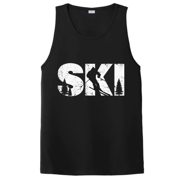 Gifts For Skiers Men Women Snow Skiing Alpine Downhill Ski Performance Tank