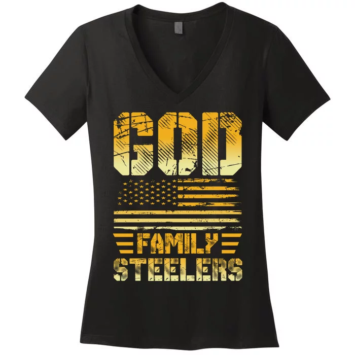 God Family Slers Veteran T Women's V-Neck T-Shirt