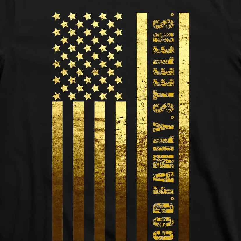 God Family Steelers Pro Us Flag Father's Day Dad Gift T-Shirt