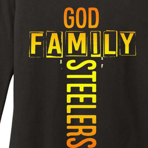 God Family Steeler Fathers Day Gift Tee Womens CVC Long Sleeve Shirt