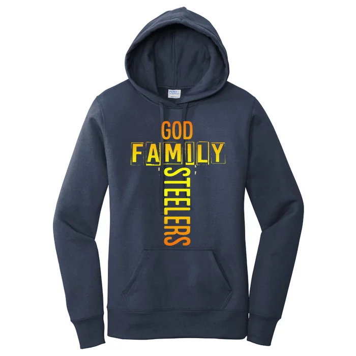 God Family Steeler Fathers Day Gift Tee Women's Pullover Hoodie