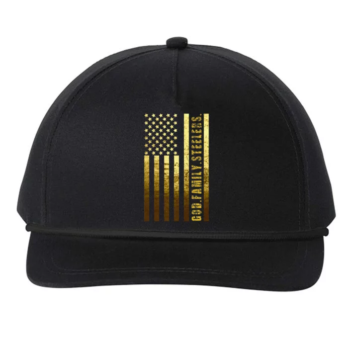 God Family Steelers Pro Us Flag Fathers Day Dad Gift Snapback Five-Panel Rope Hat