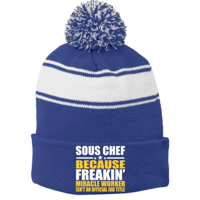 Gift For Sous Chef Gift Stripe Pom Pom Beanie