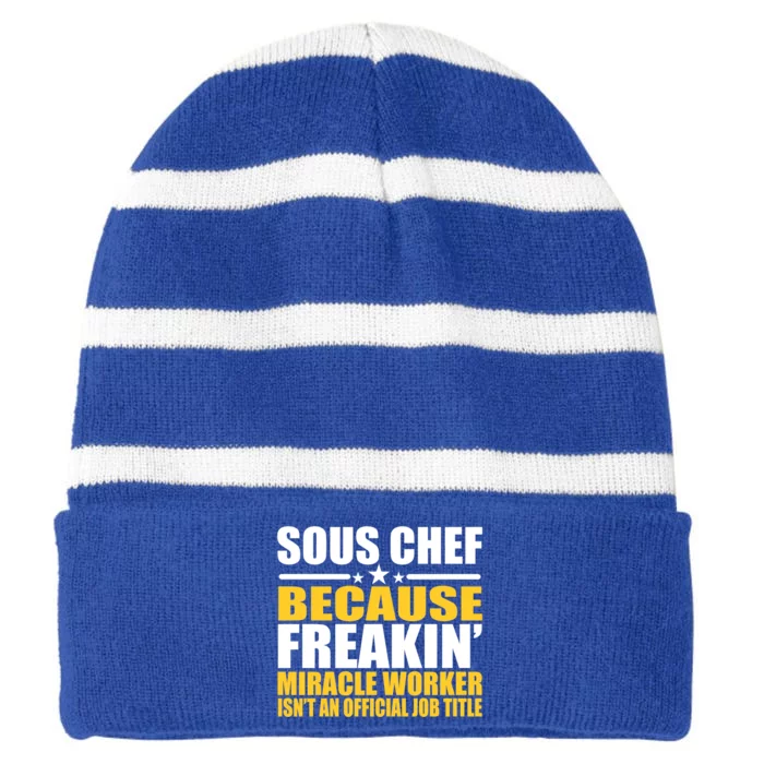 Gift For Sous Chef Gift Striped Beanie with Solid Band