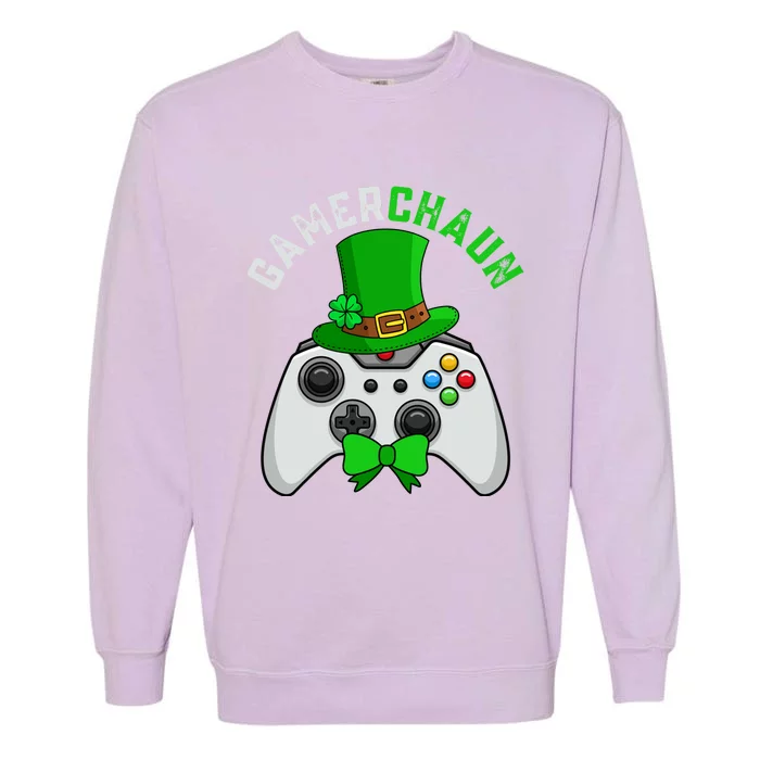 Gamerchaun Funny St Patrick's Day Garment-Dyed Sweatshirt