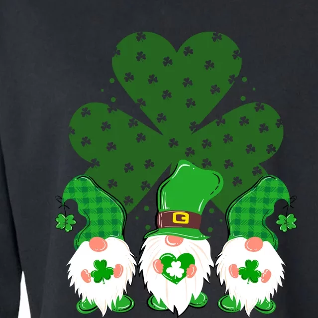 Gnomies Funny St Patrick's Day Cropped Pullover Crew