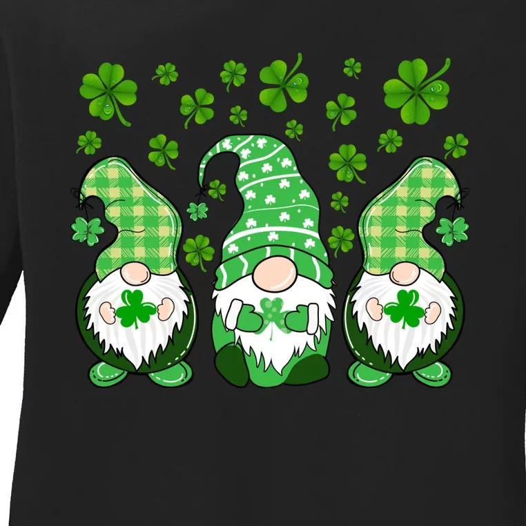 Gnomies Funny St Patrick's Day Ladies Long Sleeve Shirt