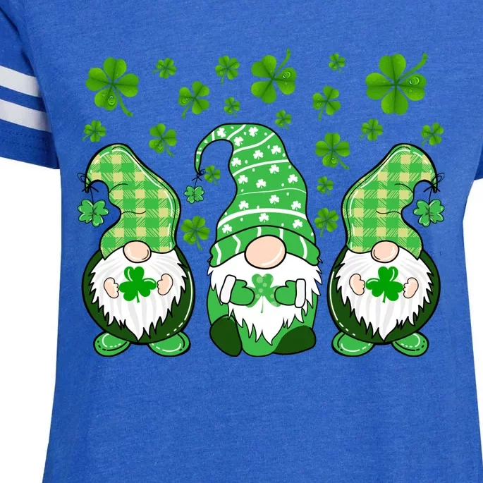 Gnomies Funny St Patrick's Day Enza Ladies Jersey Football T-Shirt