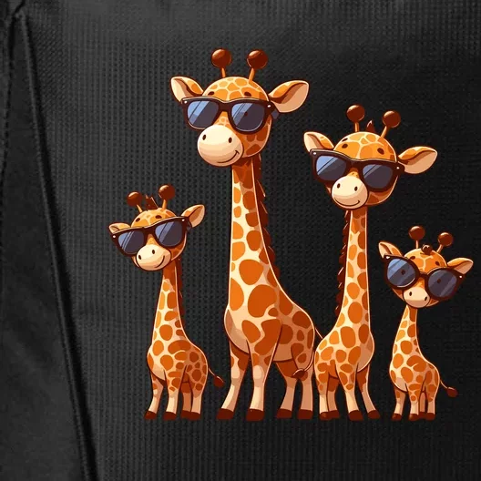 Giraffe Family Sunglasses Safari Zoo Lover Cartoon Giraffes City Backpack