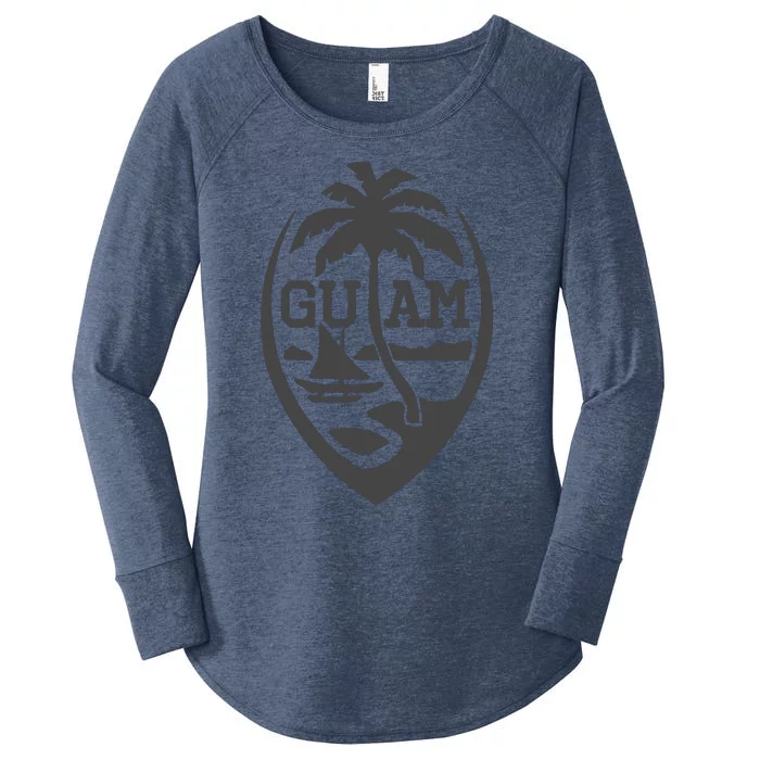 Guam Flag Seal | USA Guamanian Chamorro Gifts Hoodie Women's Perfect Tri Tunic Long Sleeve Shirt