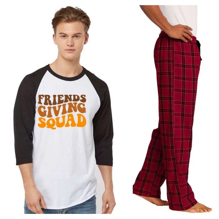 Groovy Friendsgiving Squad Funny Thanksgiving Raglan Sleeve Pajama Set