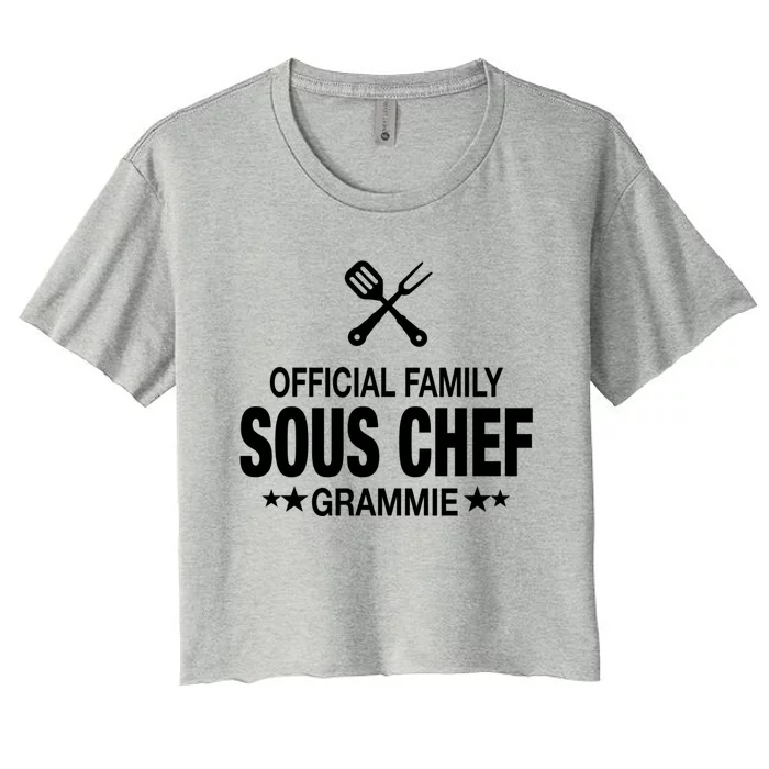 Grammie Family Sous Chef Funny Cooking Grammie Gift Women's Crop Top Tee