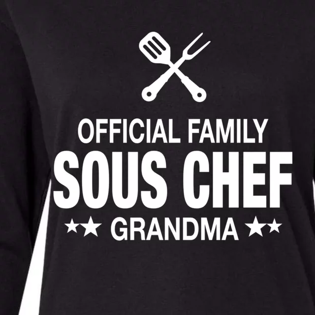 Grandma Family Sous Chef Funny Cooking Grandma Meaningful Gift Womens Cotton Relaxed Long Sleeve T-Shirt